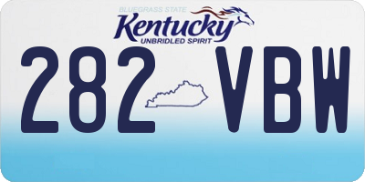 KY license plate 282VBW