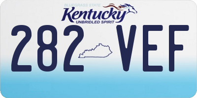 KY license plate 282VEF