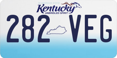 KY license plate 282VEG