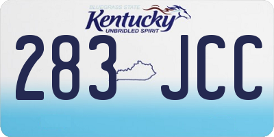 KY license plate 283JCC