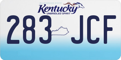 KY license plate 283JCF