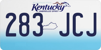 KY license plate 283JCJ