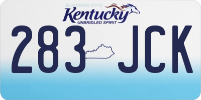 KY license plate 283JCK