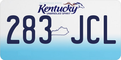 KY license plate 283JCL