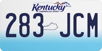 KY license plate 283JCM