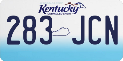 KY license plate 283JCN