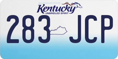 KY license plate 283JCP