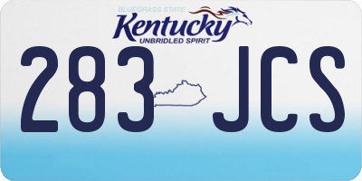 KY license plate 283JCS