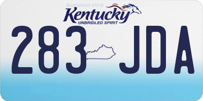 KY license plate 283JDA