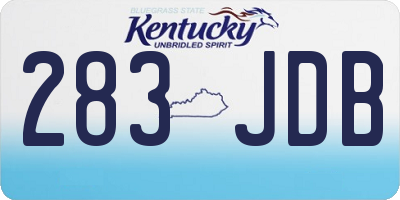 KY license plate 283JDB