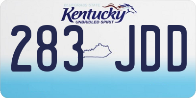 KY license plate 283JDD