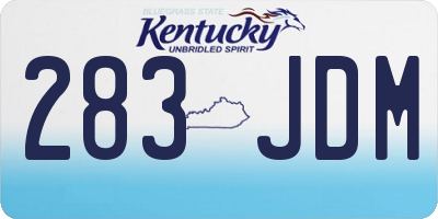 KY license plate 283JDM
