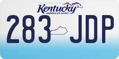 KY license plate 283JDP