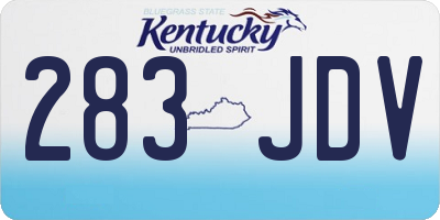 KY license plate 283JDV