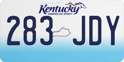 KY license plate 283JDY