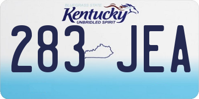 KY license plate 283JEA