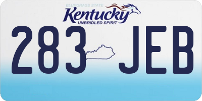 KY license plate 283JEB