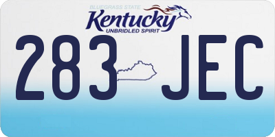 KY license plate 283JEC