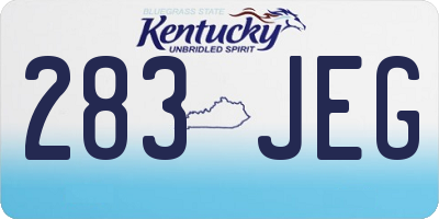 KY license plate 283JEG
