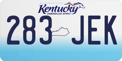 KY license plate 283JEK