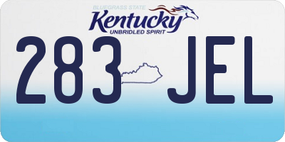 KY license plate 283JEL