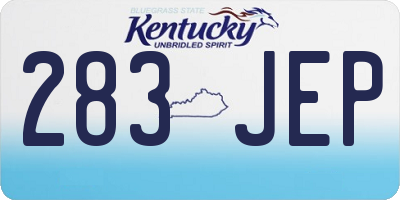 KY license plate 283JEP