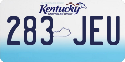 KY license plate 283JEU