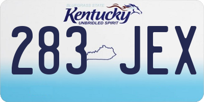 KY license plate 283JEX