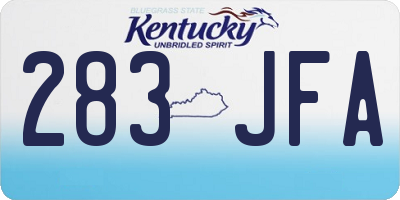 KY license plate 283JFA