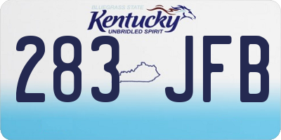 KY license plate 283JFB
