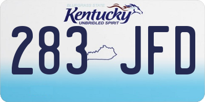 KY license plate 283JFD