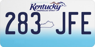 KY license plate 283JFE