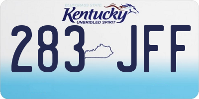 KY license plate 283JFF