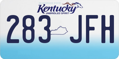KY license plate 283JFH