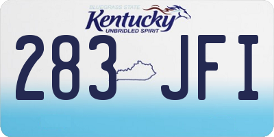 KY license plate 283JFI
