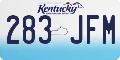 KY license plate 283JFM