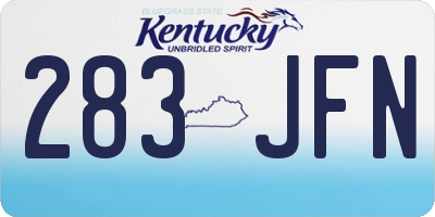 KY license plate 283JFN