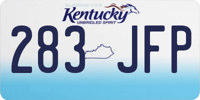 KY license plate 283JFP