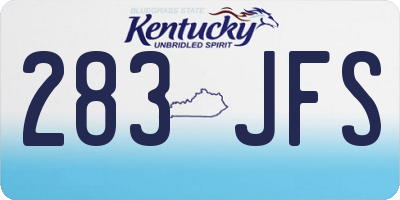 KY license plate 283JFS