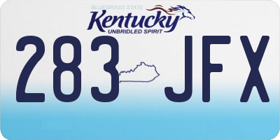 KY license plate 283JFX