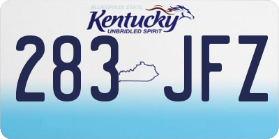 KY license plate 283JFZ