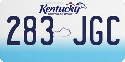 KY license plate 283JGC