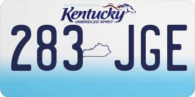 KY license plate 283JGE