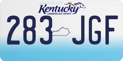 KY license plate 283JGF