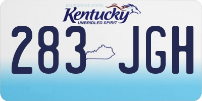 KY license plate 283JGH