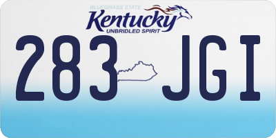 KY license plate 283JGI