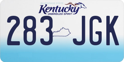 KY license plate 283JGK