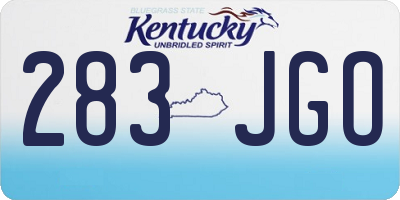 KY license plate 283JGO