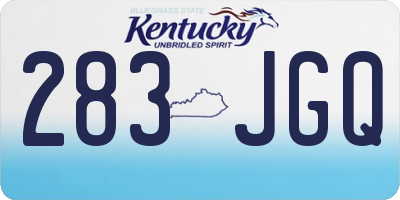 KY license plate 283JGQ