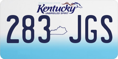 KY license plate 283JGS